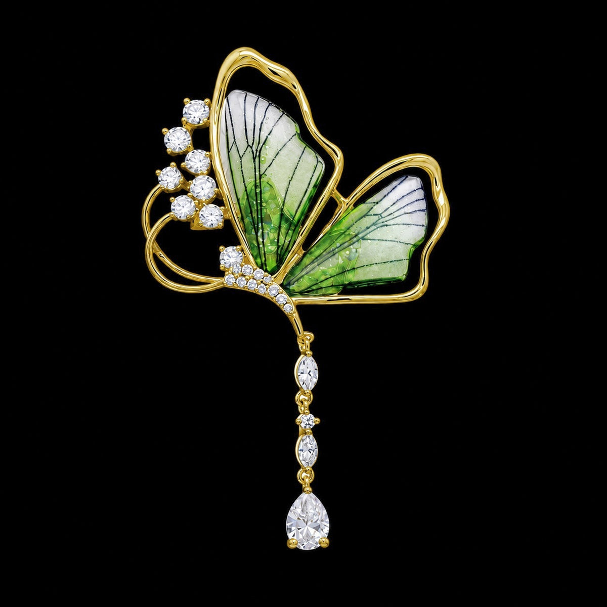 Goudkleurige Fairy Broche met Zirkonia Stenen | Victoria Valenza