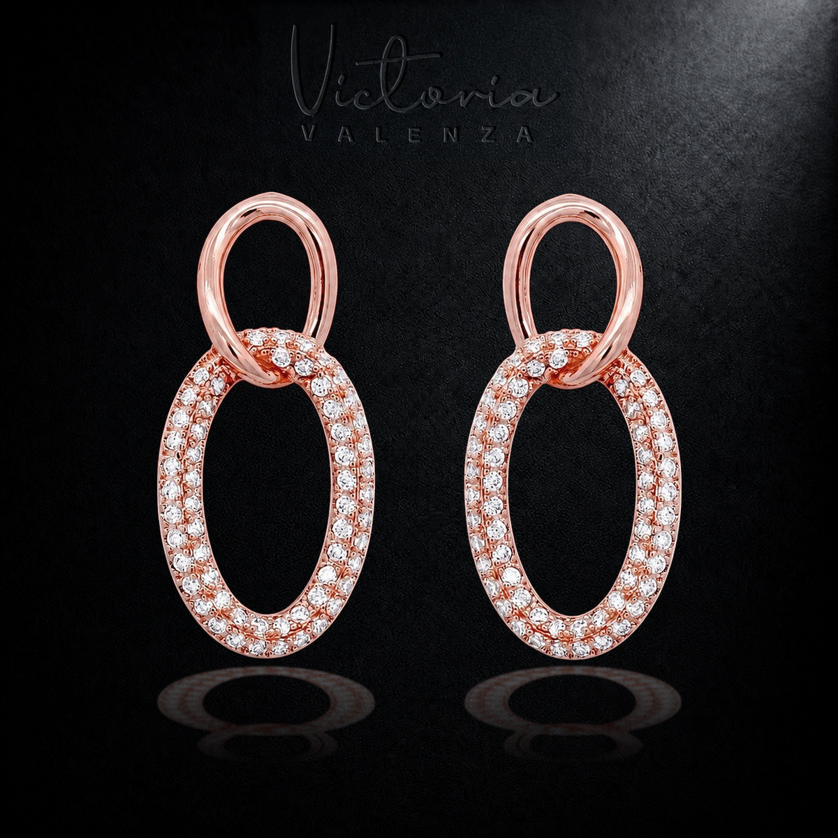 Roségoudkleurige Sempre Oorbellen met Zirkonia Stenen | Victoria Valenza