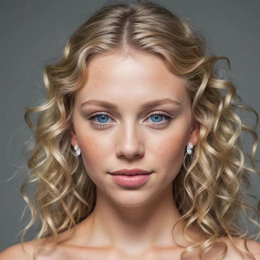 925 Sterling Zilveren Oorbellen met Zirkonia Stenen op model | Victoria Valenza