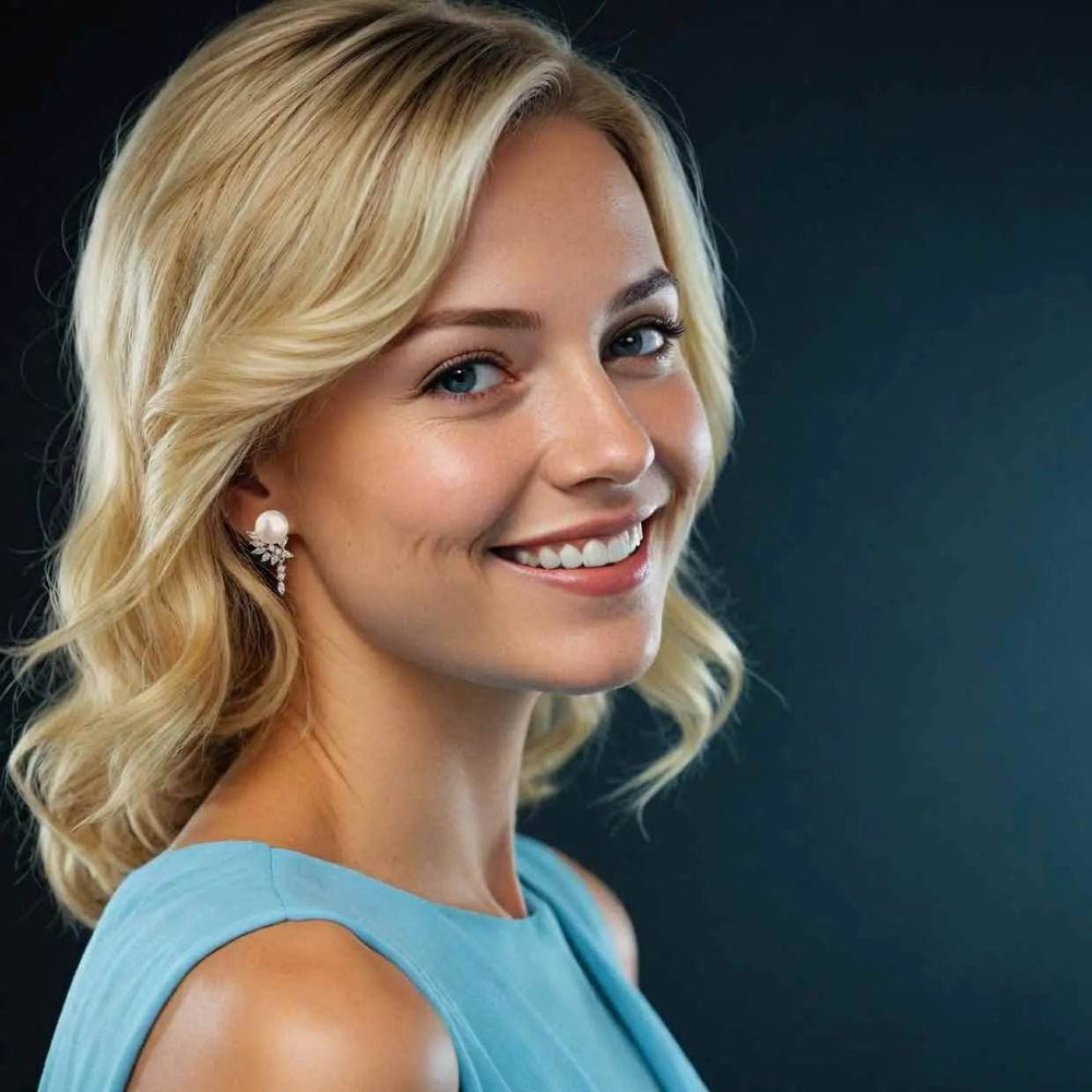 Goudkleurige oorbellen met parels en zirkonia's - Victoria Valenza