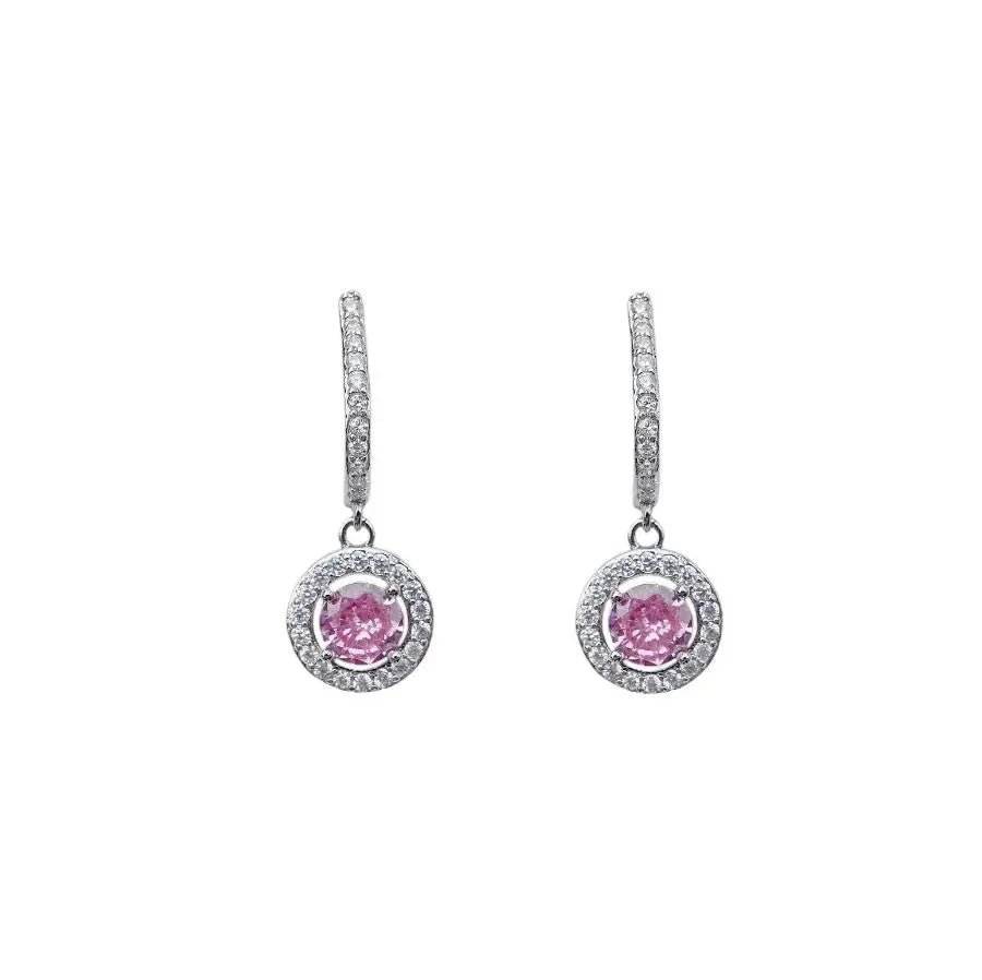 
                      
                        Zilveren oorhangers met roze en witte zirkonia's - Victoria Valenza
                      
                    