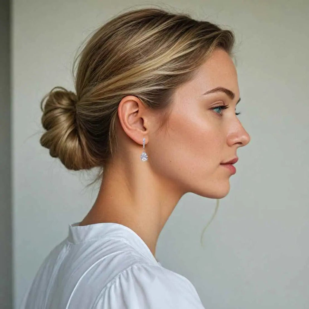 Zilveren cascade oorbellen met zirkonia's Victoria Valenza