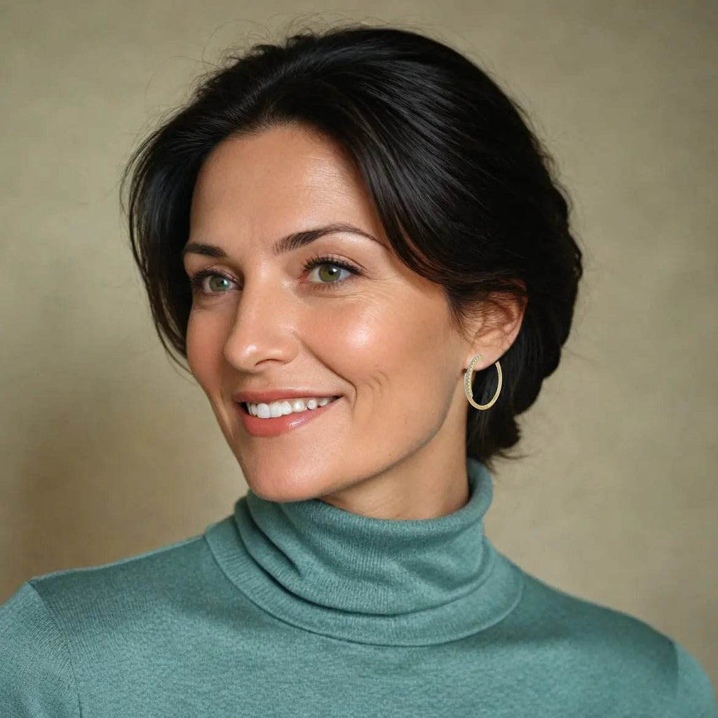 Vergulde zilveren oorbellen (ovaal) met zirkonia's - Victoria Valenza