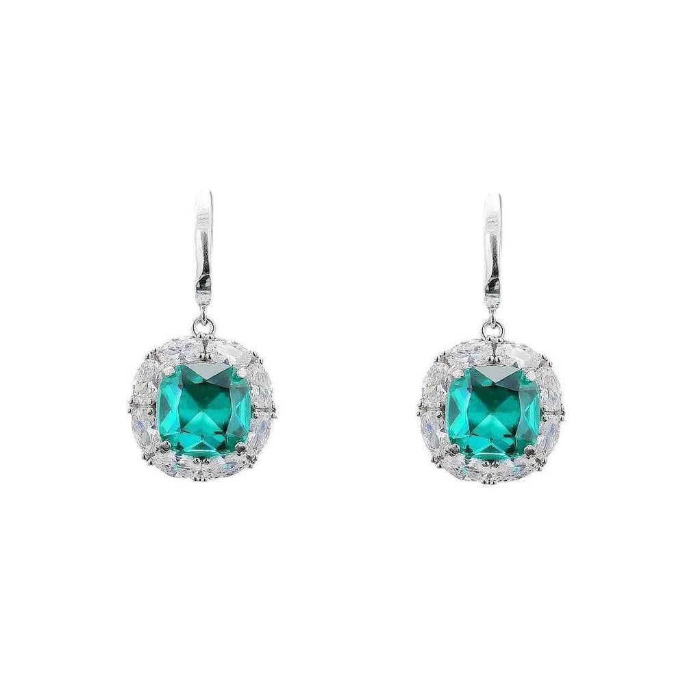 
                      
                        Zilveren Oorbellen met Turquoise Zirkonia Stenen - Victoria Valenza
                      
                    