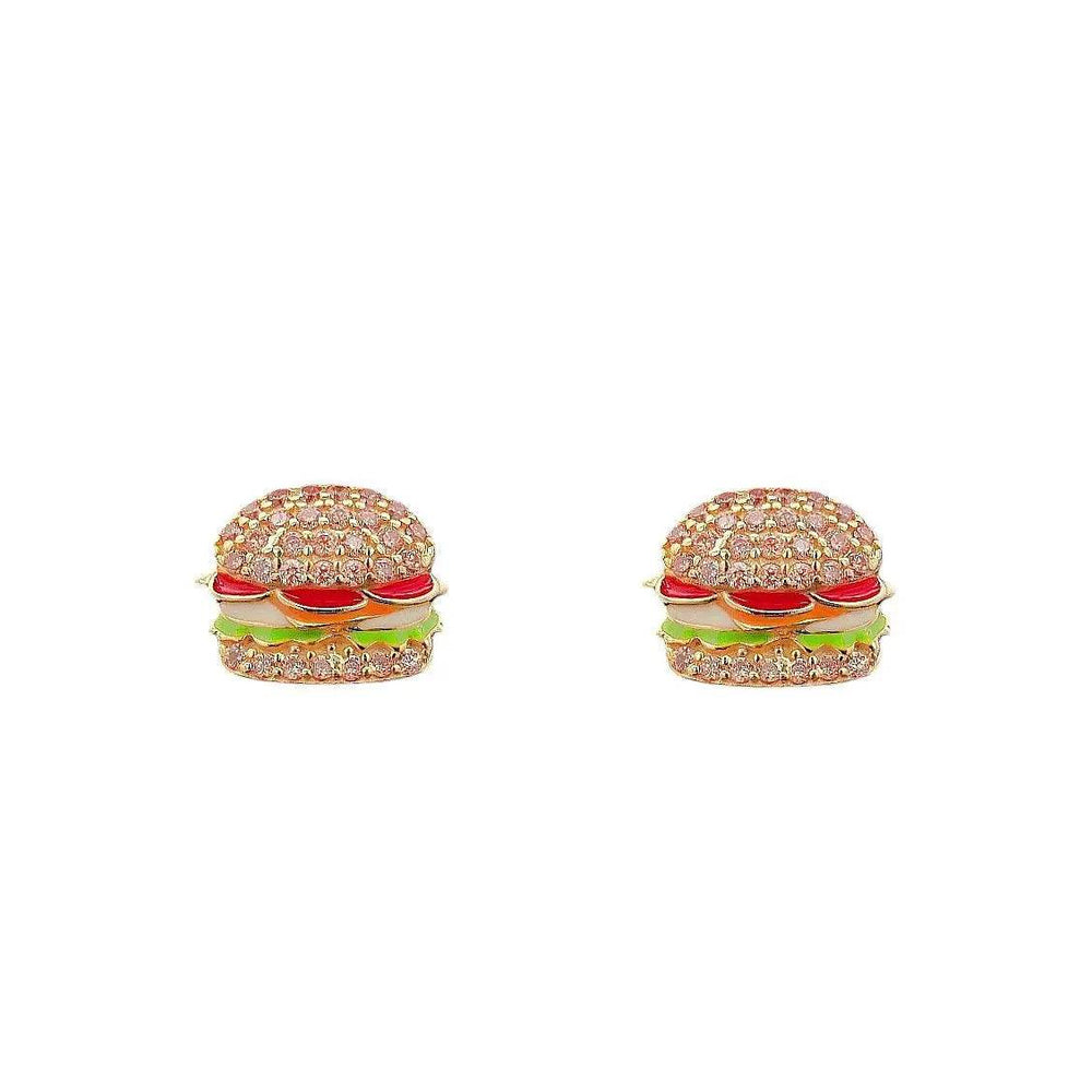 
                      
                        Vergulde zilveren hamburger oorbellen met zirkonia stenen - Victoria Valenza
                      
                    