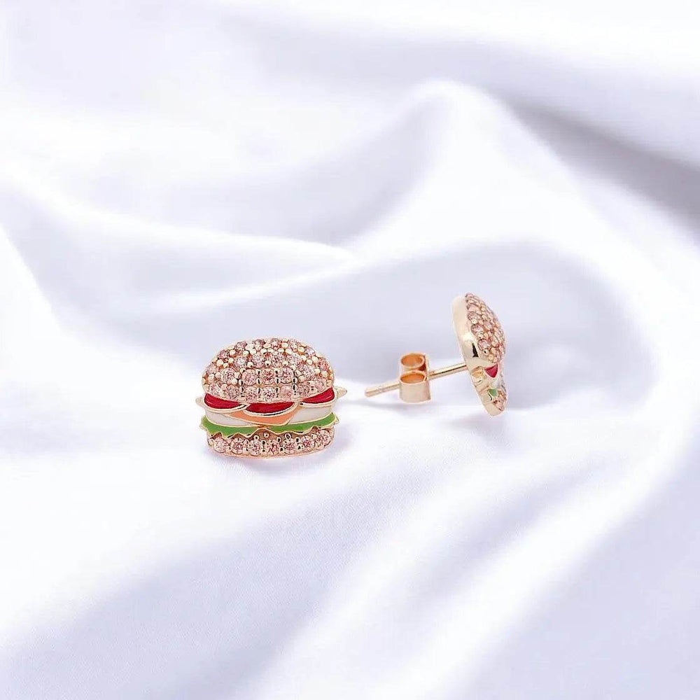 
                      
                        Vergulde zilveren hamburger oorbellen met zirkonia stenen - Victoria Valenza
                      
                    