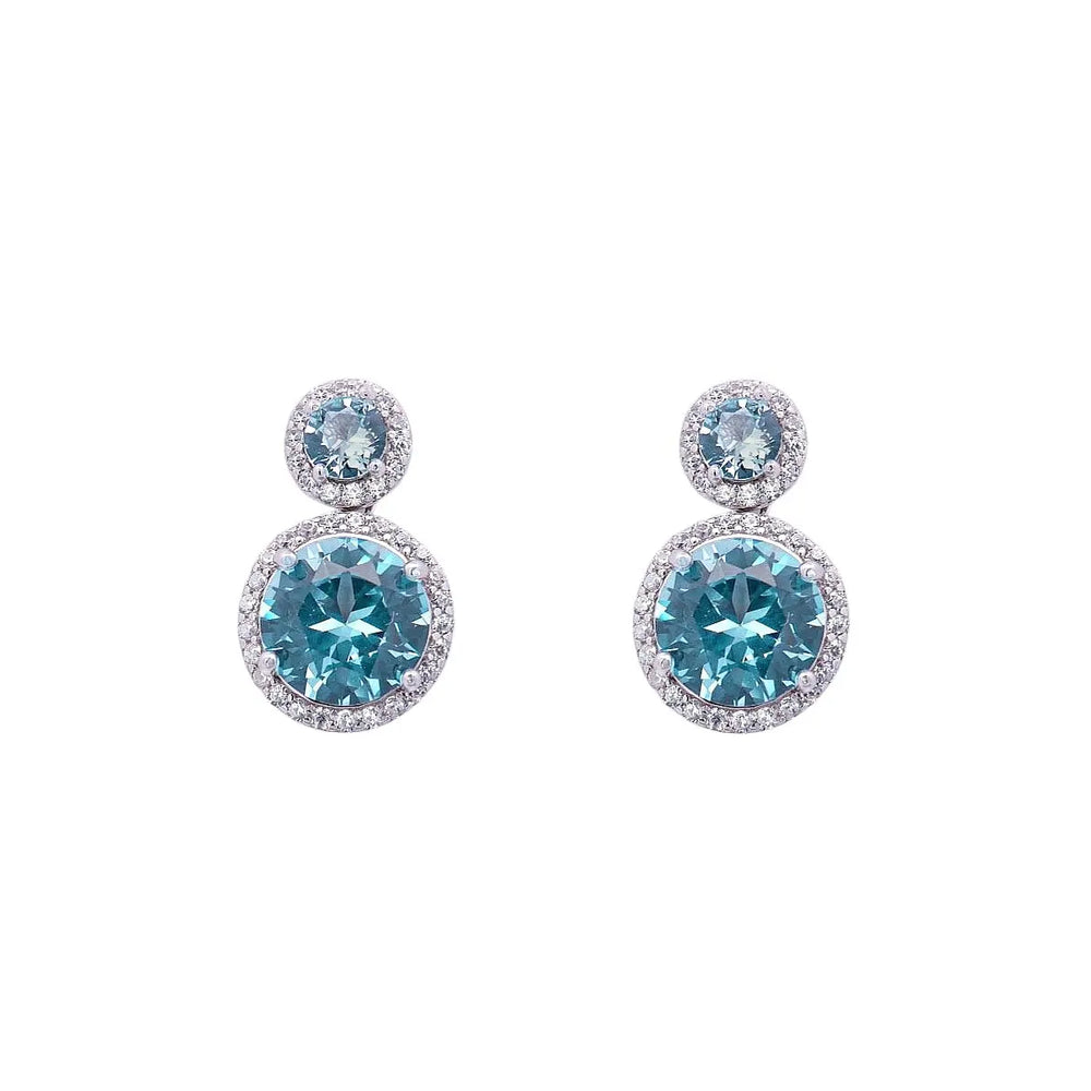 
                      
                        Zilveren fantasie oorbellen met licht blauwe zirkonia stenen  Victoria Valenza
                      
                    