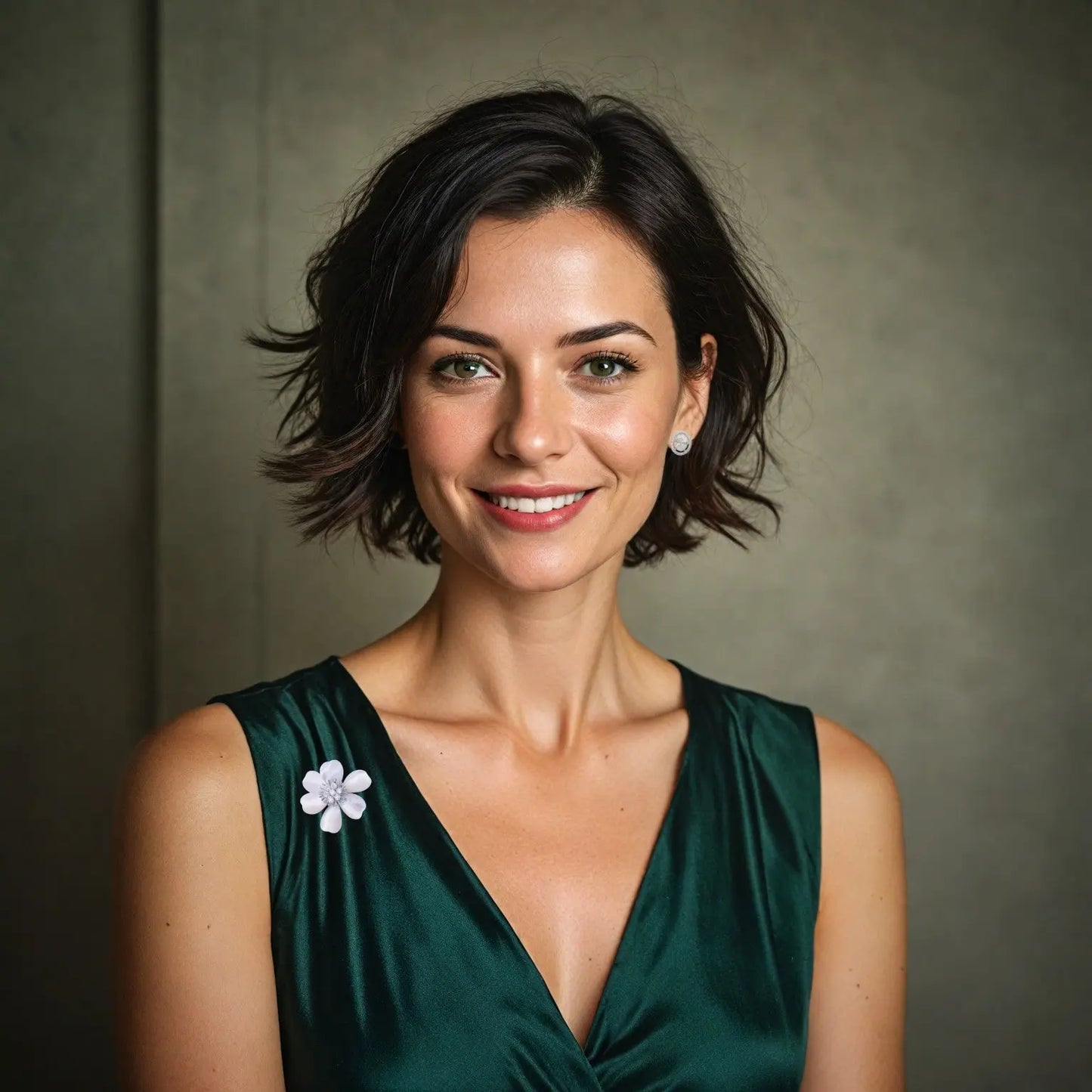 Zilverkleurige jasmijnbloem broche met parelmoer en zirkonia stenen  Victoria Valenza