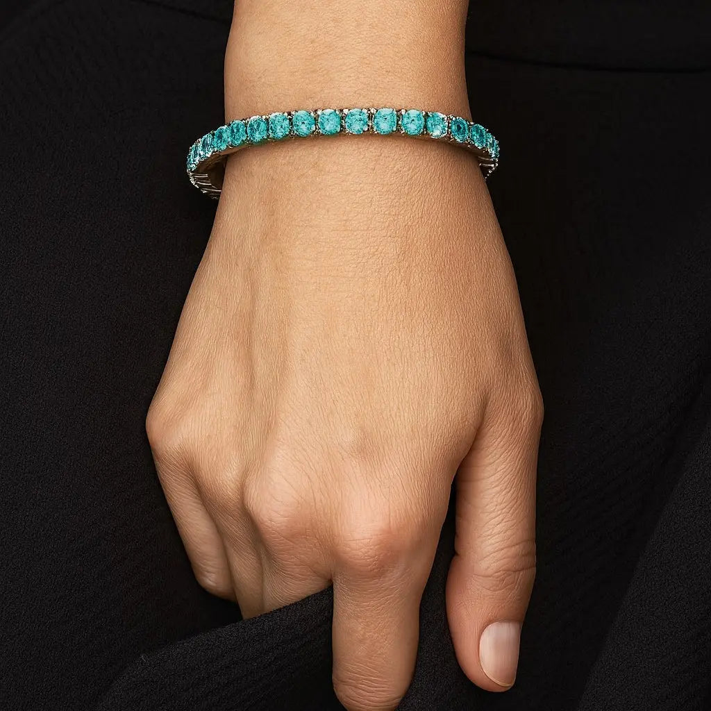 RVS tennis armband met roze en witte zirkonia stenen  Victoria Valenza