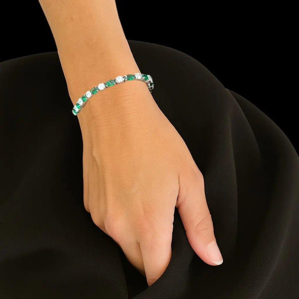 RVS tennis armband met paarse en witte zirkonia stenen (kopie)  Victoria Valenza
