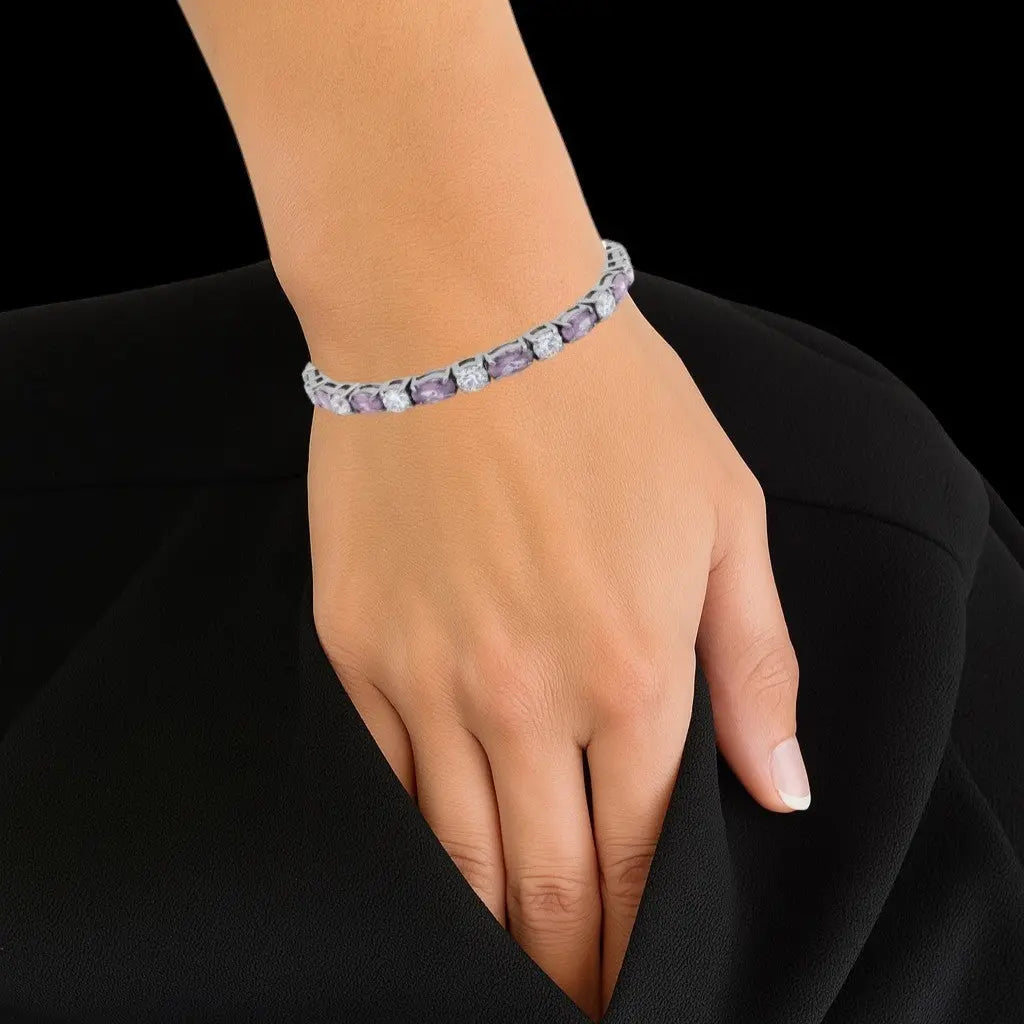 RVS armband met olijfgroene en witte zirkonia stenen (kopie)  Victoria Valenza