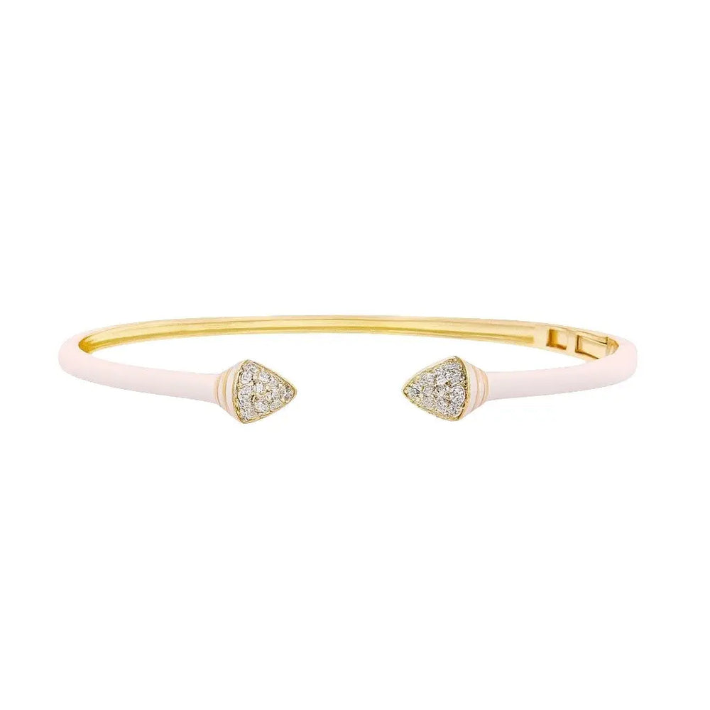
                      
                        Goudkleurige armband met witte emaille en zirkonia stenen  Victoria Valenza
                      
                    