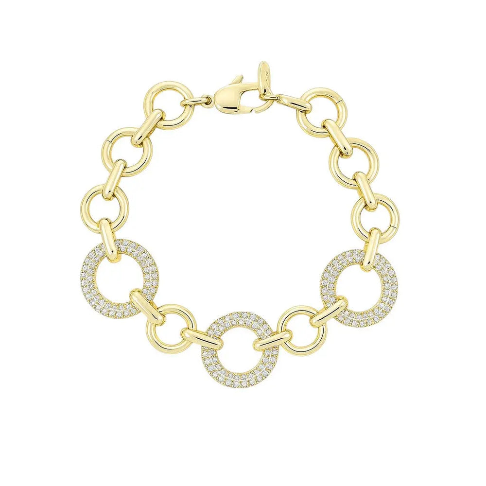 
                      
                        Goudkleurige cirkels armband met zirkonia stenen  Victoria Valenza
                      
                    