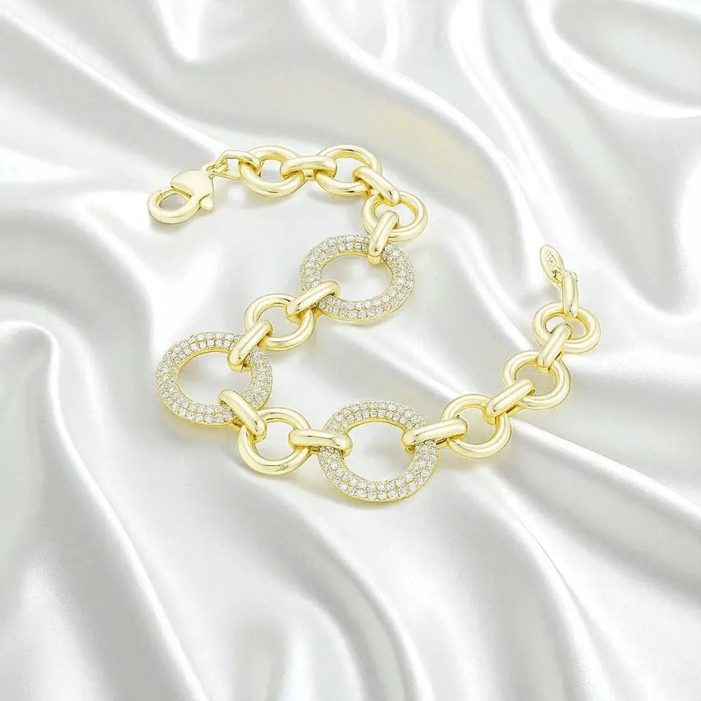 
                      
                        Goudkleurige cirkels armband met zirkonia stenen  Victoria Valenza
                      
                    