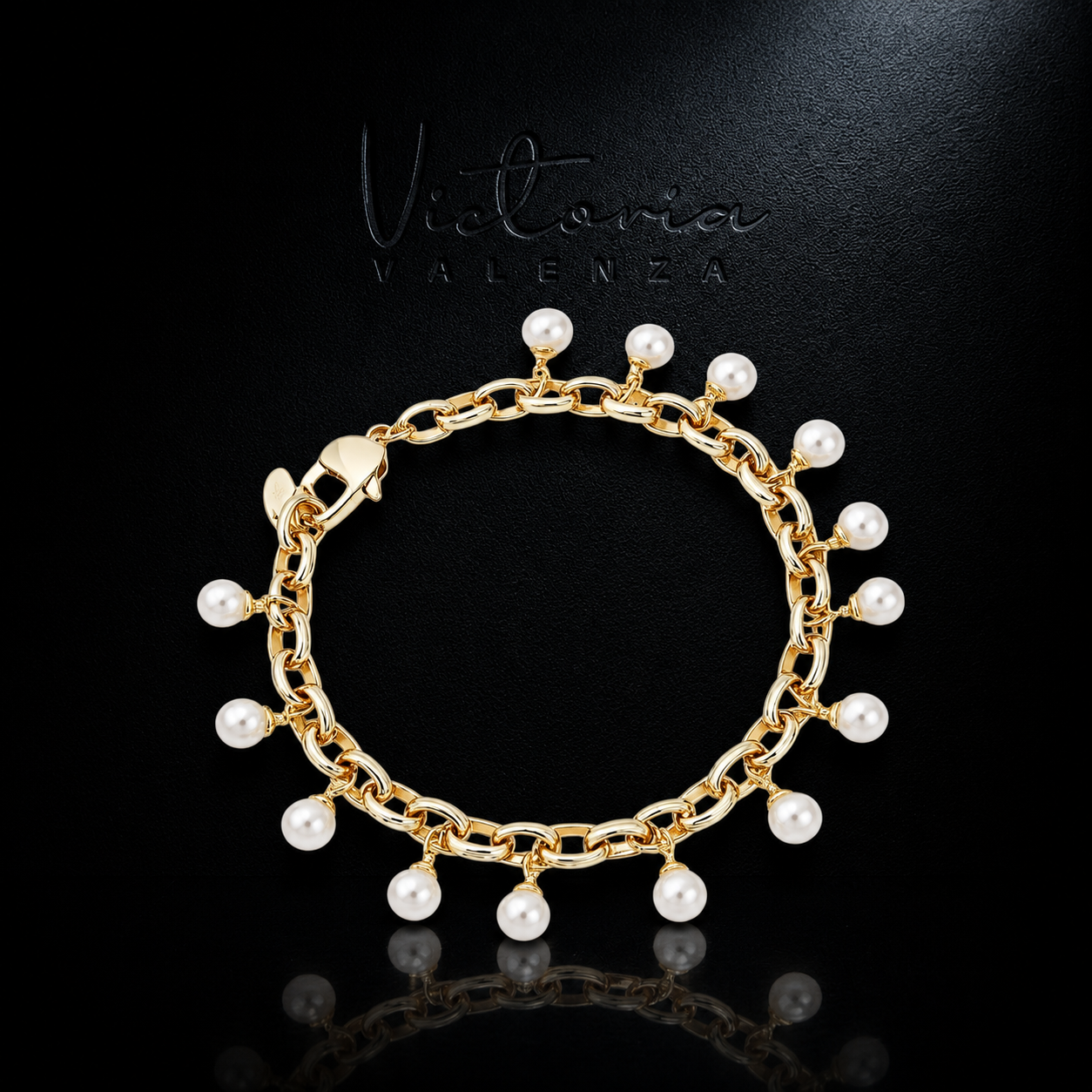 Goudkleurige Armband met Parels | Victoria Valenza