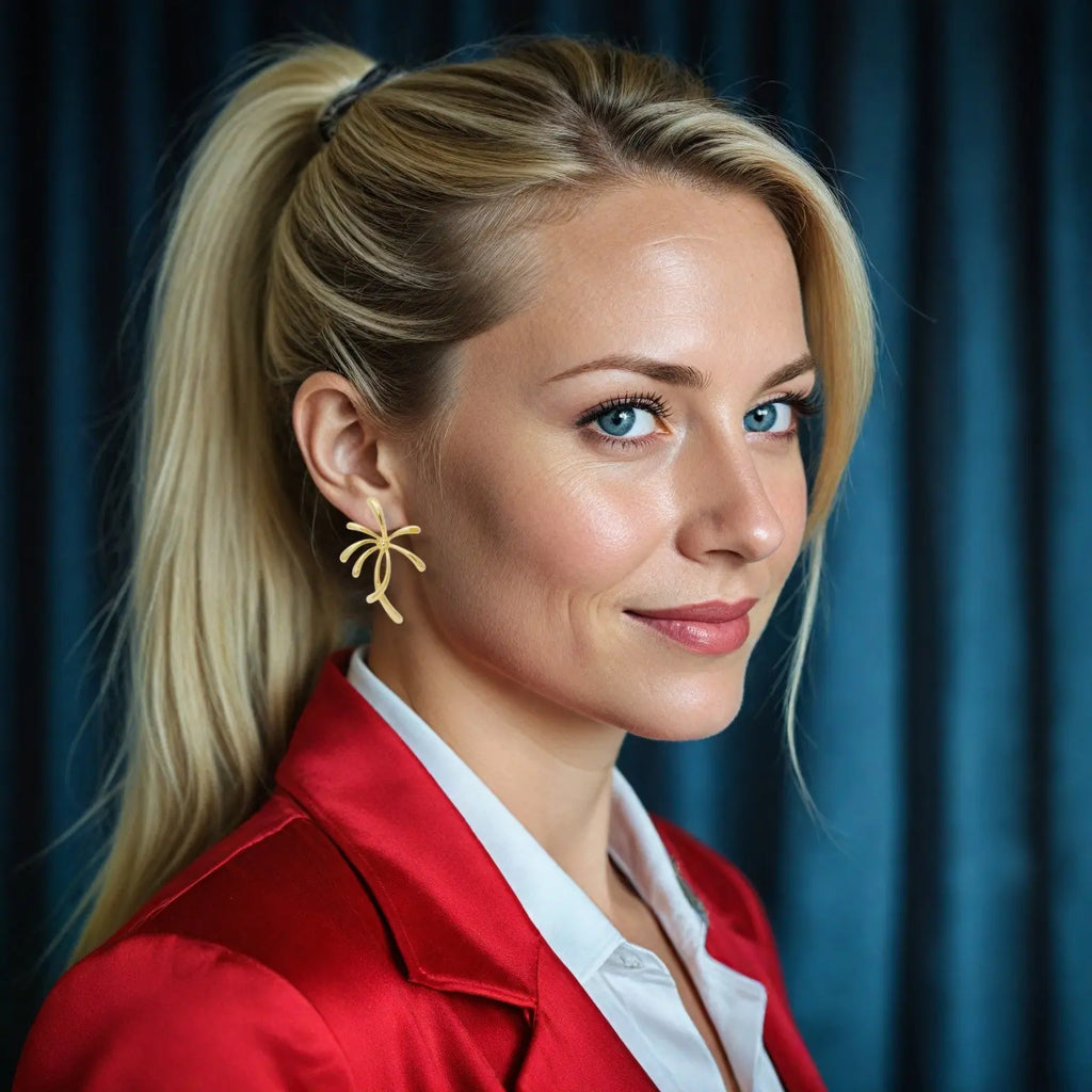 Goudkleurige palmira oorbellen  Victoria Valenza