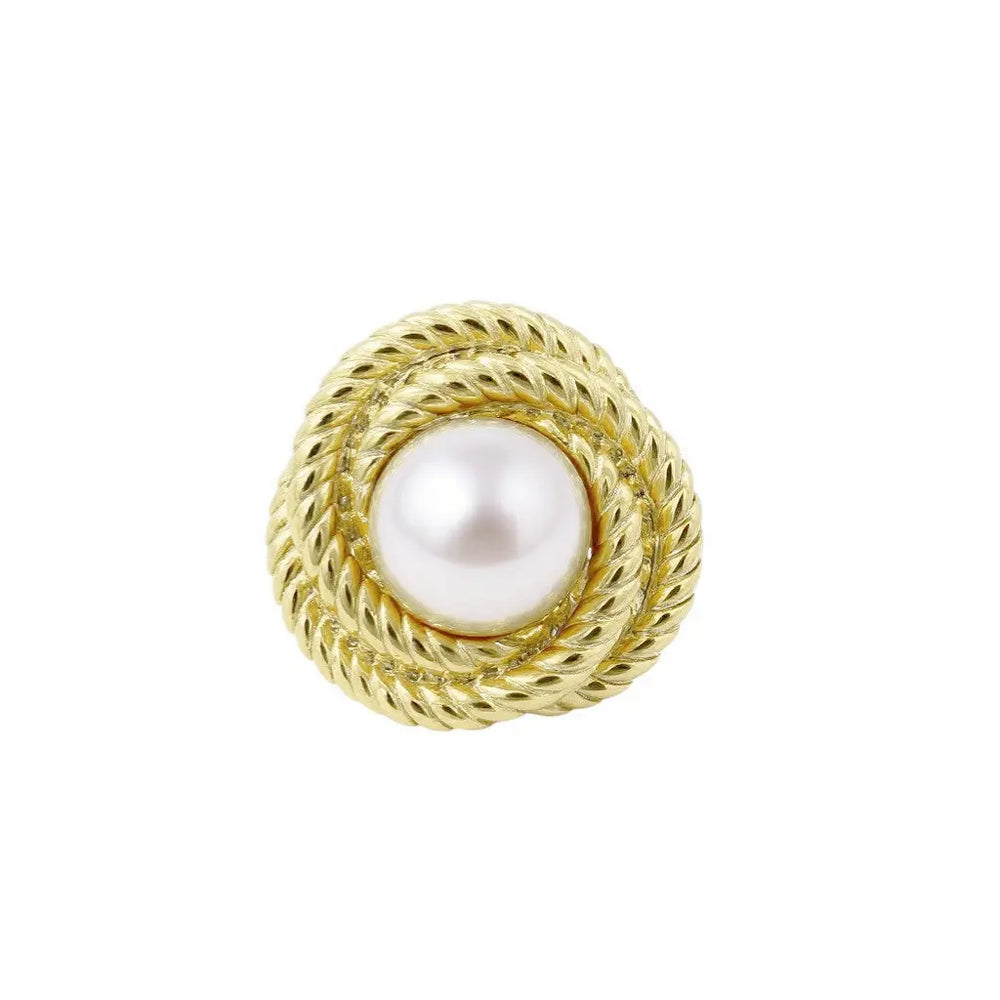 
                      
                        Goudkleurige knot broche met parel  Victoria Valenza
                      
                    