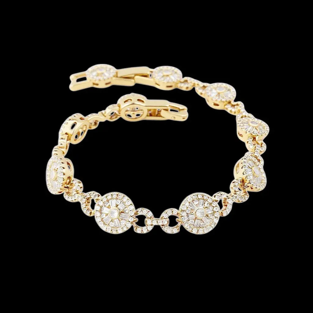 Goudkleurige armband met zirkonia stenen  Victoria Valenza