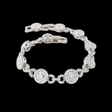 Zilverkleurige armband met zirkonia stenen  Victoria Valenza