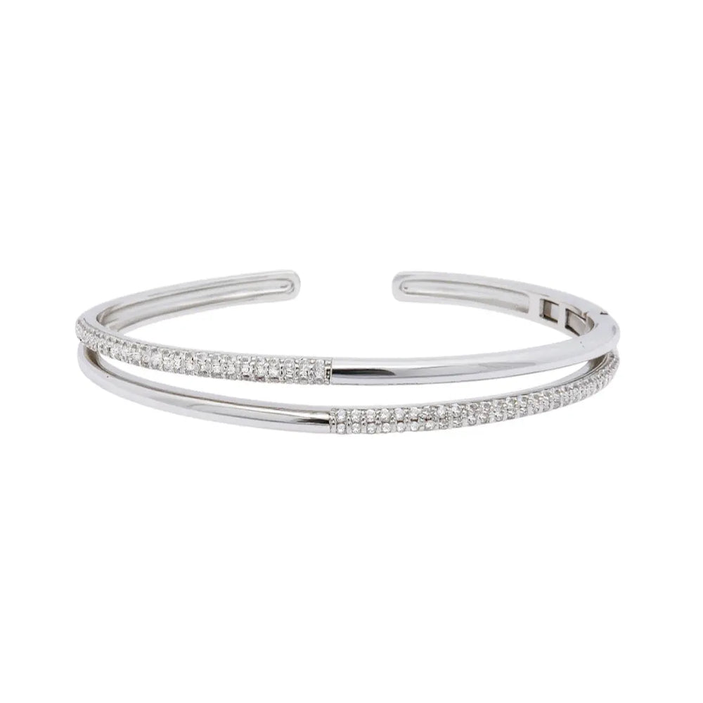 
                      
                        Zilverkleurige opengewerkte armband met pavé zirkonia stenen  Victoria Valenza
                      
                    