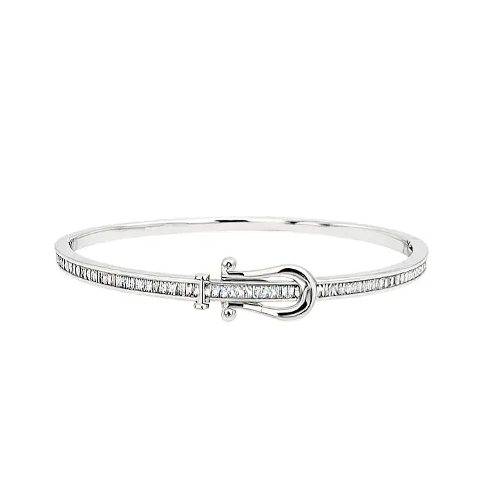 
                      
                        Zilverkleurige fantasie armband met baquette zirkonia stenen  Victoria Valenza
                      
                    