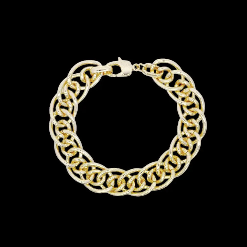 Goudkleurige fantasie schakelarmband  Victoria Valenza
