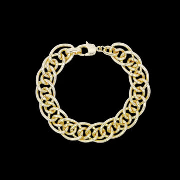 Goudkleurige fantasie schakelarmband  Victoria Valenza