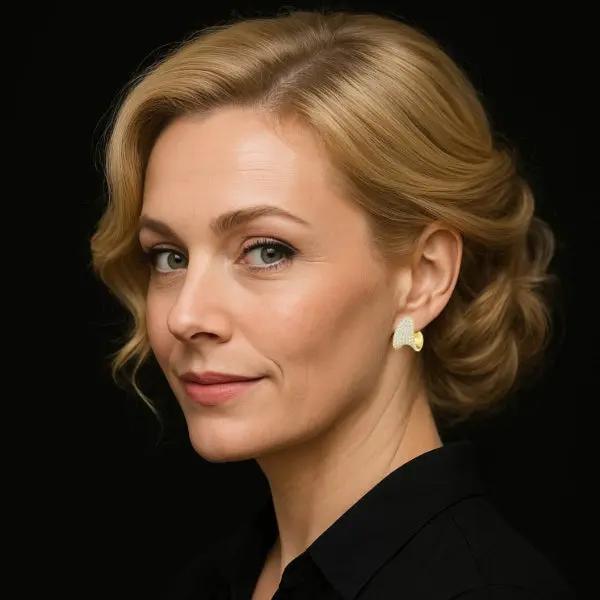 Goudkleurige fantasie oorbellen pavé zirkonia stenen  Victoria Valenza