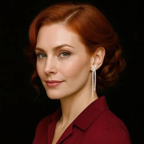 Goudkleurige Y-vorm oorbellen met zirkonia stenen  Victoria Valenza