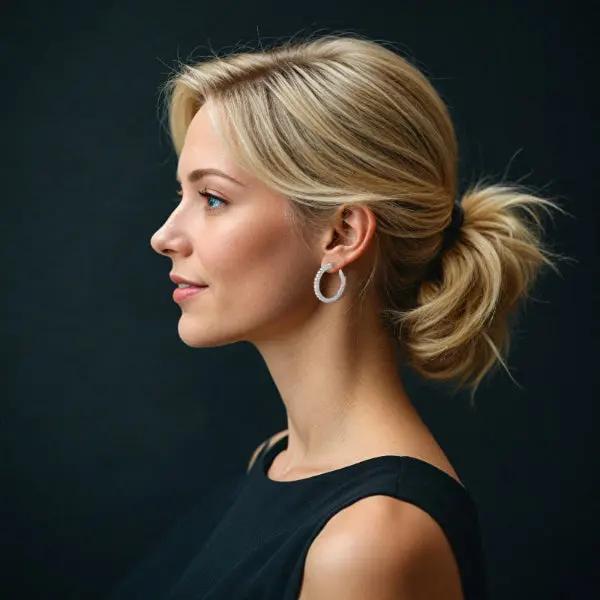 Zilverkleurige creolen met zirkonia stenen  Victoria Valenza