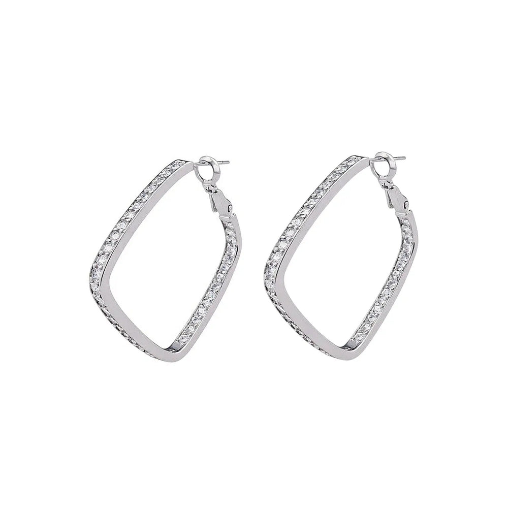 
                      
                        Zilverkleurige ruit oorbellen met zirkonia stenen  Victoria Valenza
                      
                    