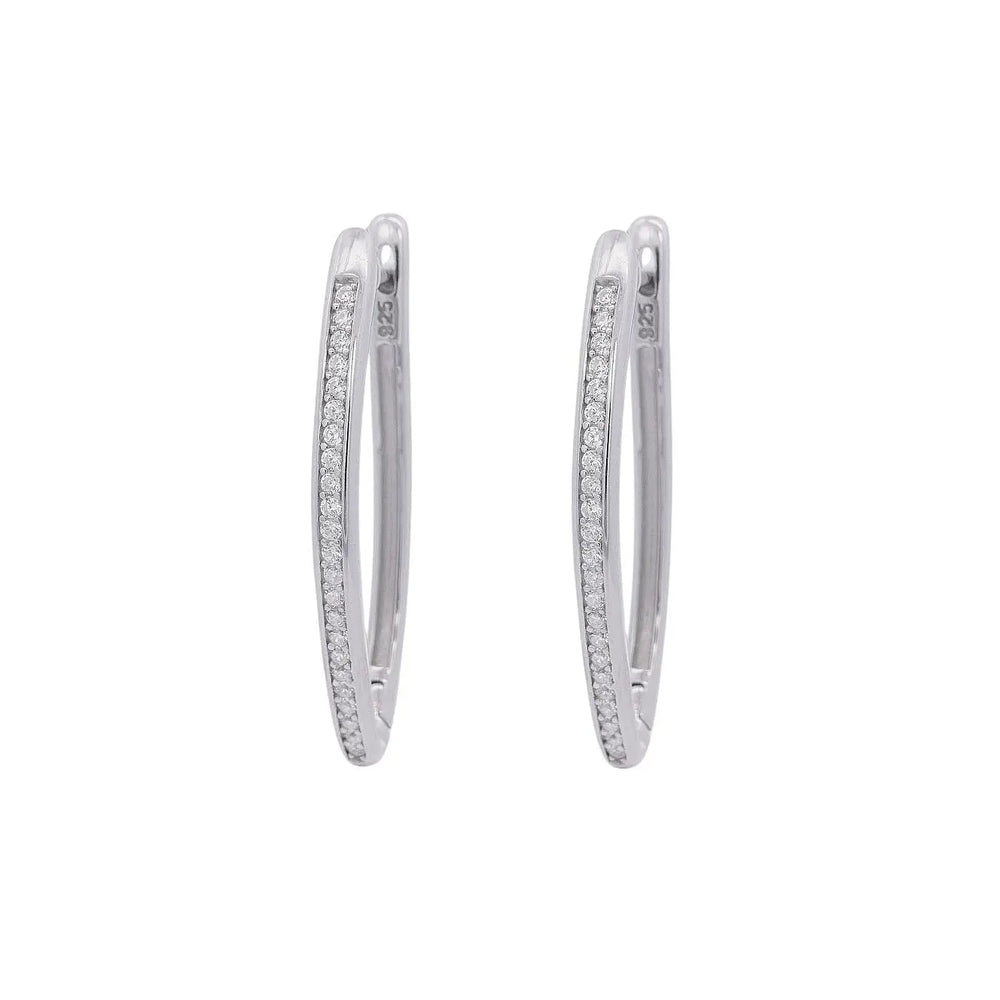 
                      
                        Zilveren markiesvormige oorbellen met zirkonia stenen  Victoria Valenza
                      
                    