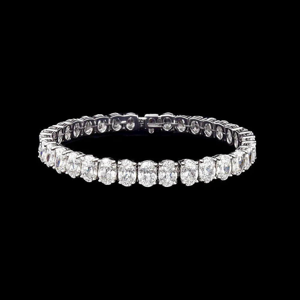 Zilveren armband met ovale zirkonia stenen  Victoria Valenza