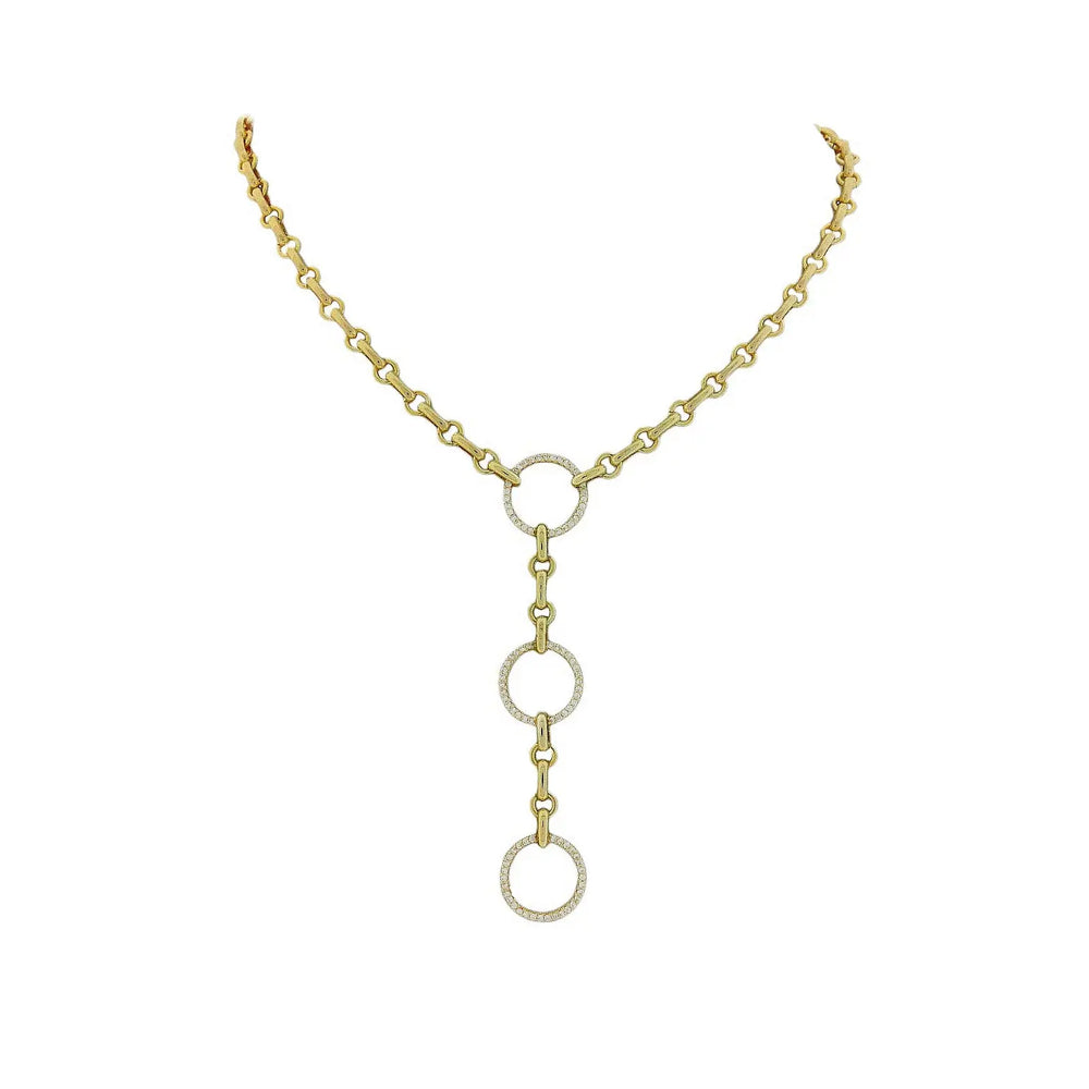 
                      
                        Goudkleurige circle Y-chain met zirkonia stenen  Victoria Valenza
                      
                    