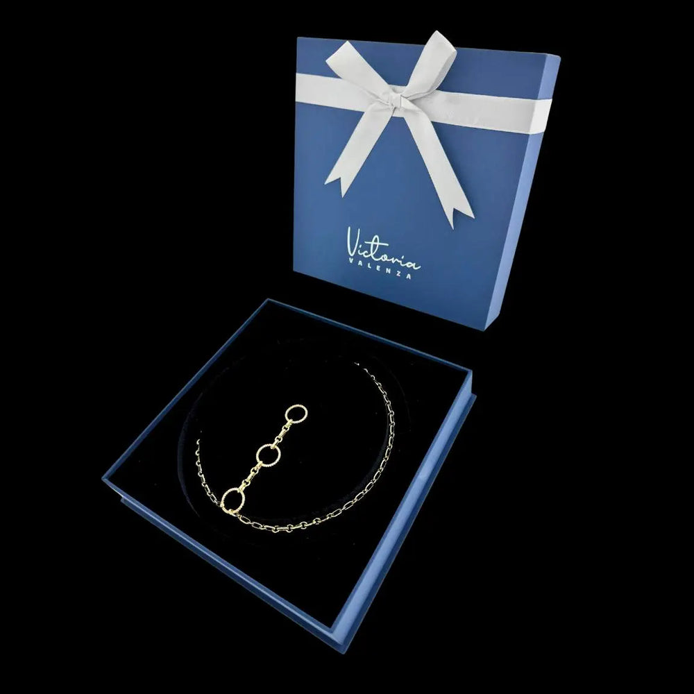 
                      
                        Goudkleurige circle Y-chain met zirkonia stenen  Victoria Valenza
                      
                    