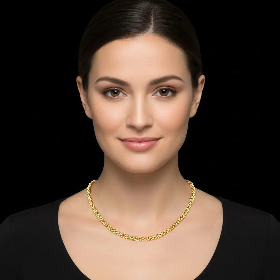 Goudkleurige vossenstaart collier  Victoria Valenza