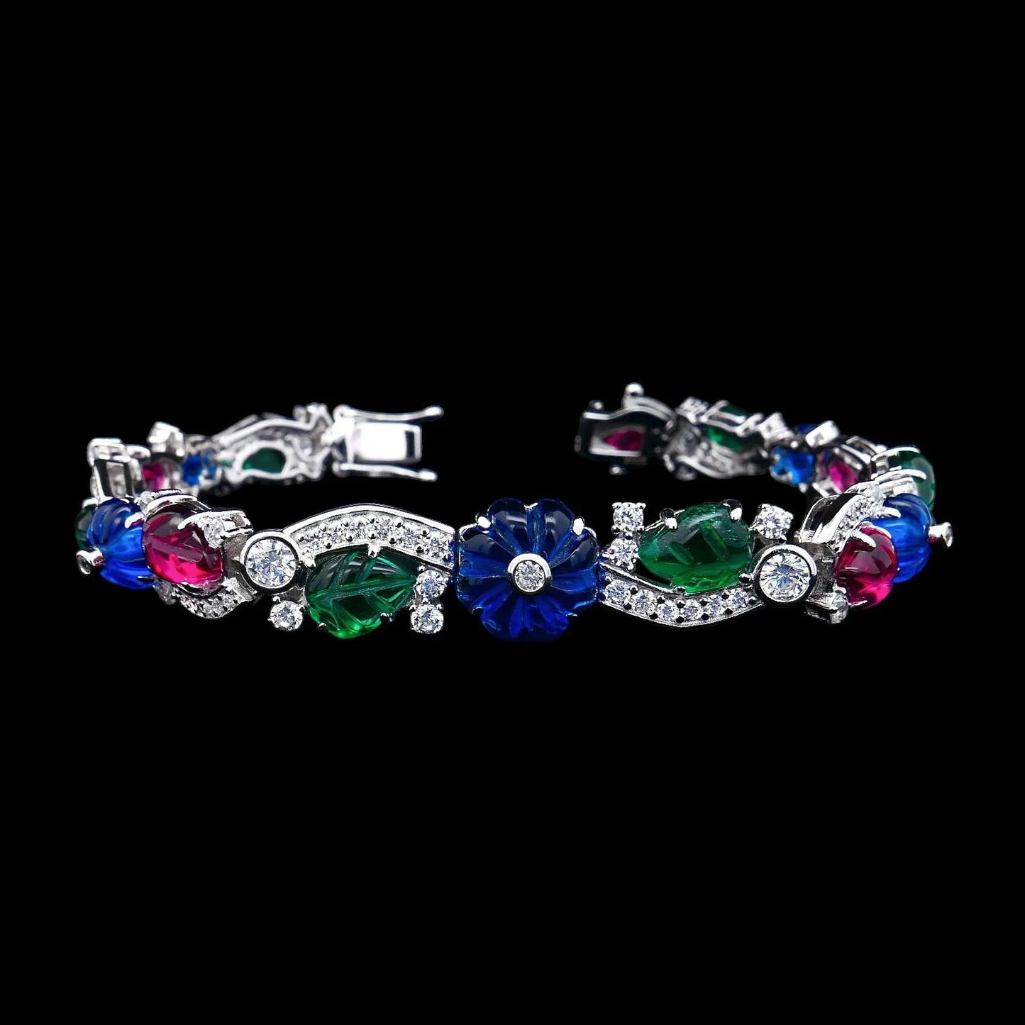 Zilveren armband met multicolour zirkonia stenen  Victoria Valenza
