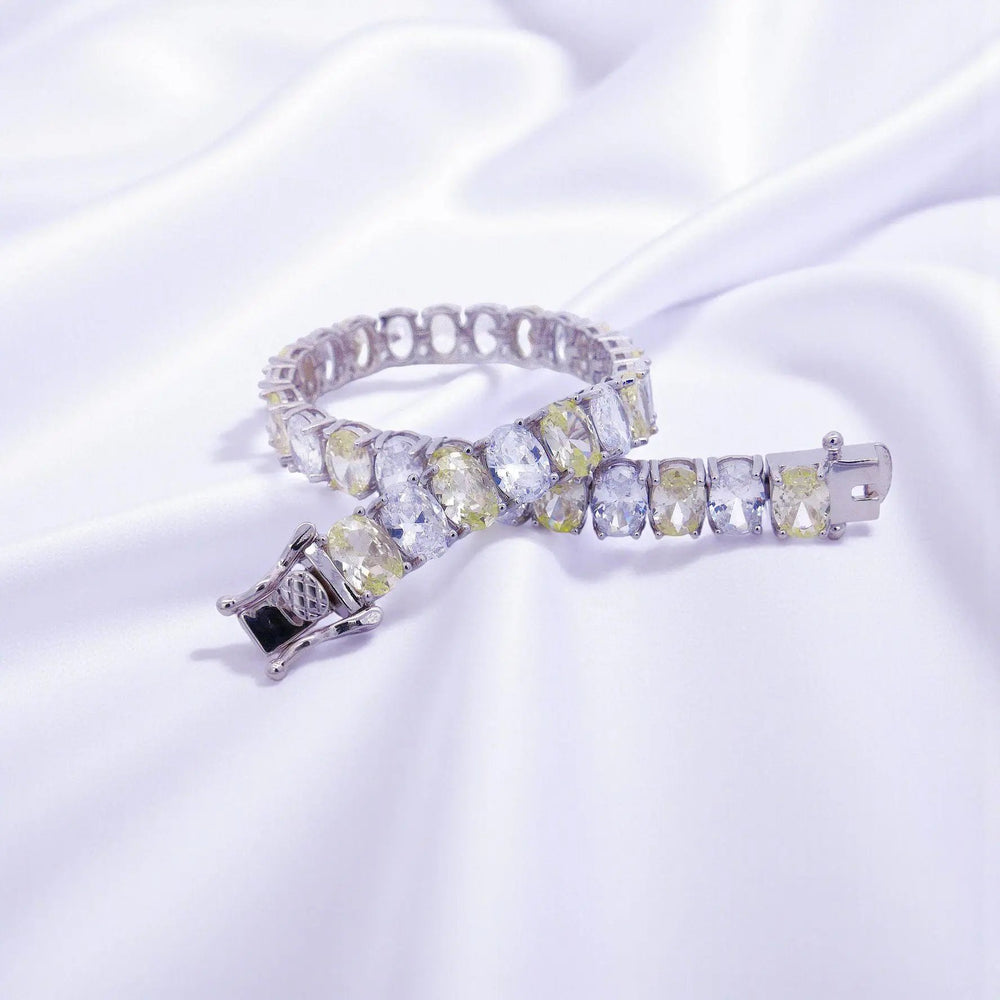 
                      
                        Zilveren armband met gele ovale zirkonia stenen  Victoria Valenza
                      
                    