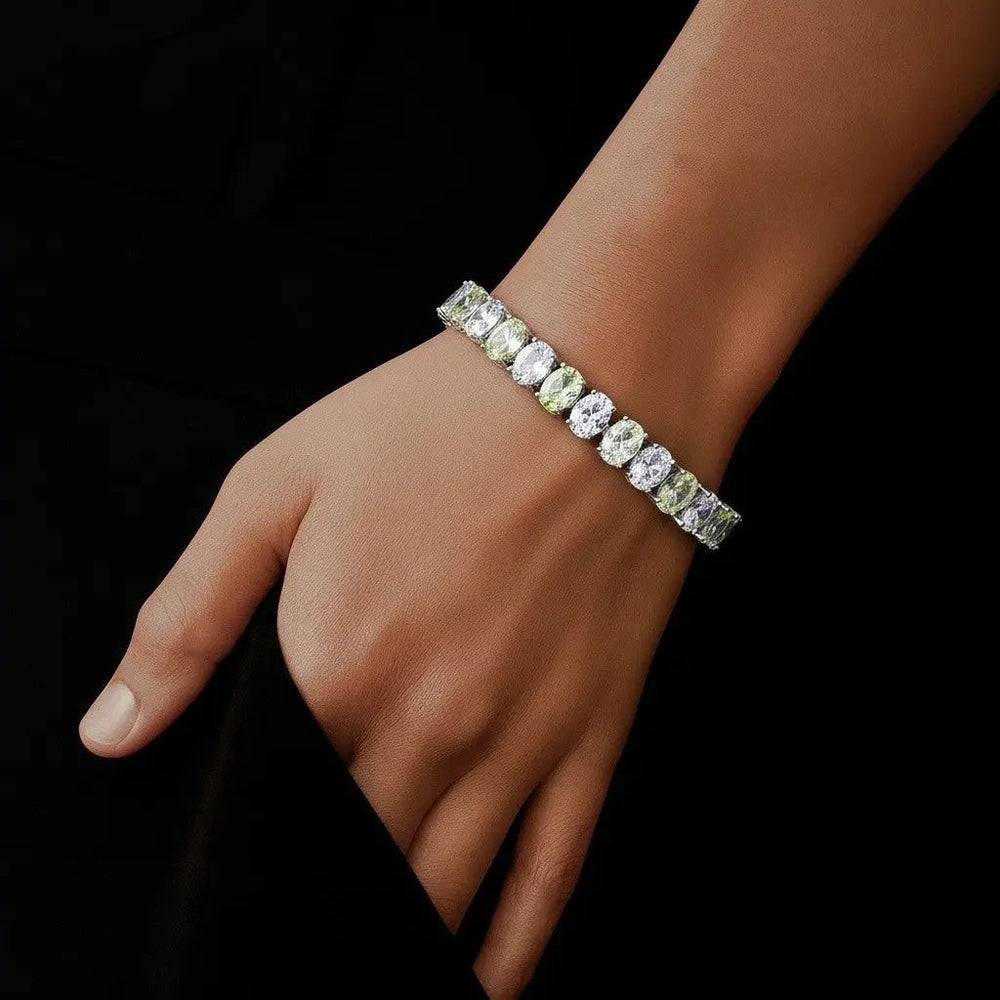 Zilveren armband met gele ovale zirkonia stenen  Victoria Valenza