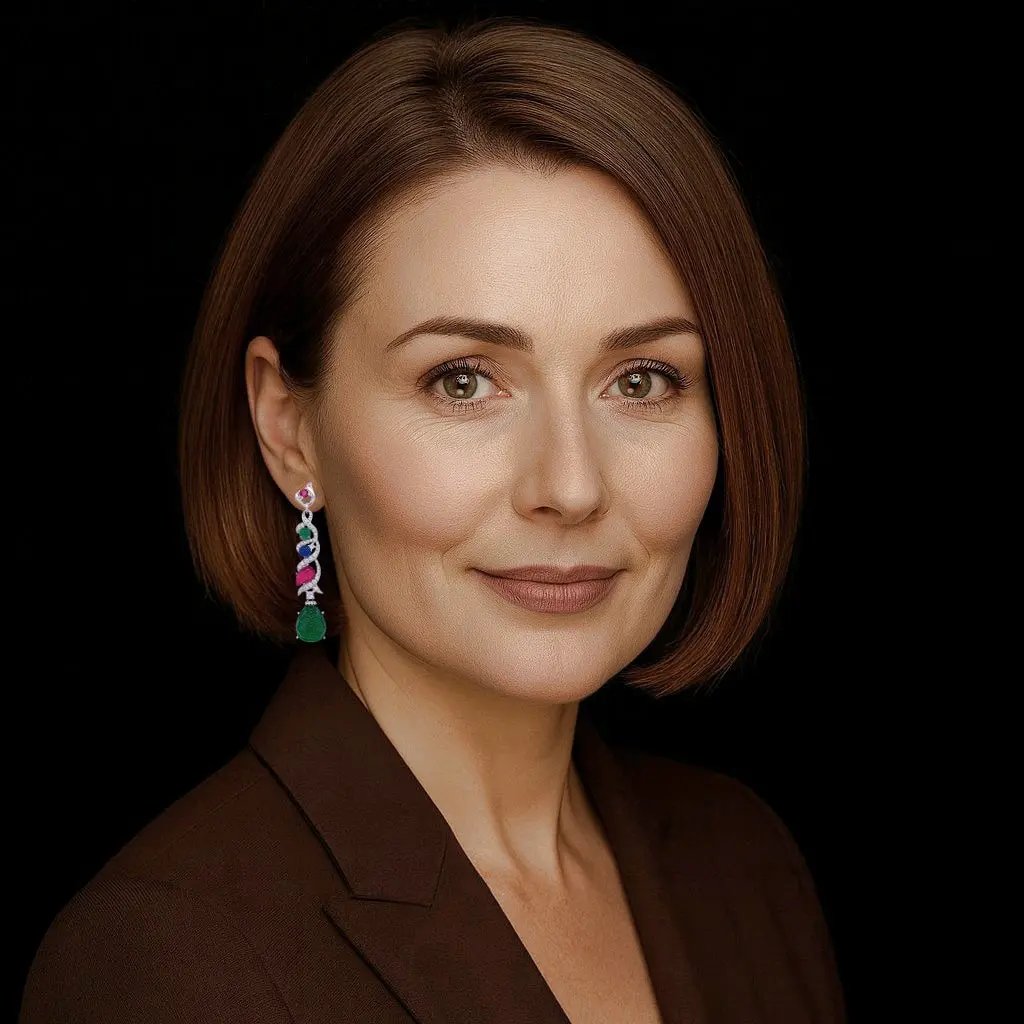 Zilveren fantasie oorbellen met multicolour zirkonia stenen  Victoria Valenza