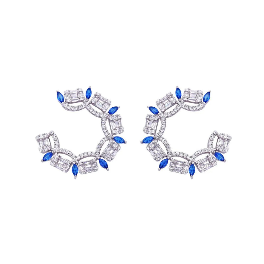 
                      
                        Zilveren waaier oorbellen met bauwe zirkonia stenen  Victoria Valenza
                      
                    