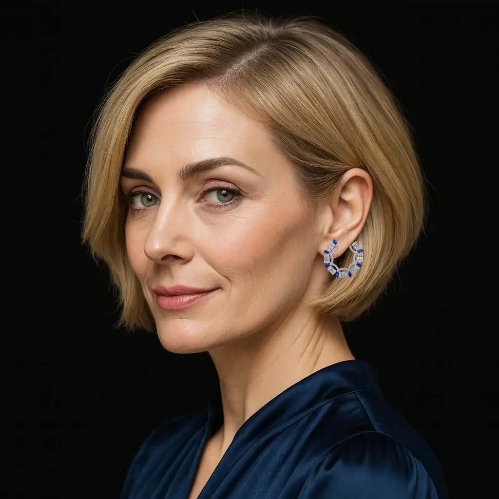 Zilveren waaier oorbellen met bauwe zirkonia stenen  Victoria Valenza