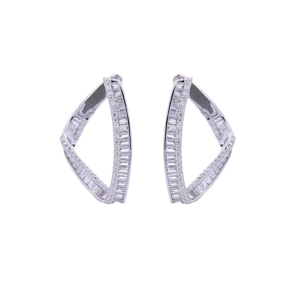 
                      
                        Zilveren fantasie oorbellen baquette zirkonia stenen  Victoria Valenza
                      
                    