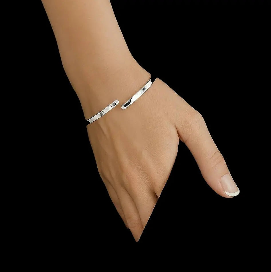 Zilveren klemarmband met scharnier  Victoria Valenza