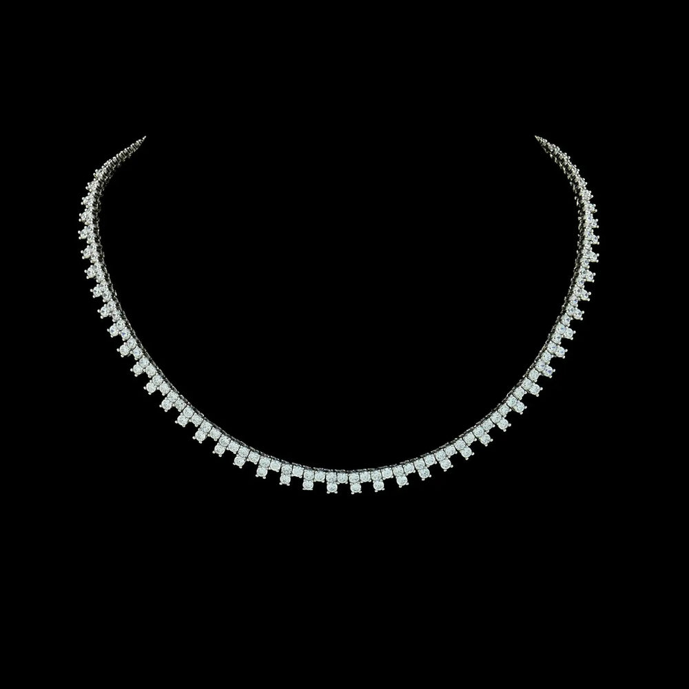 Zilveren choker met zirkonia stenen  Victoria Valenza