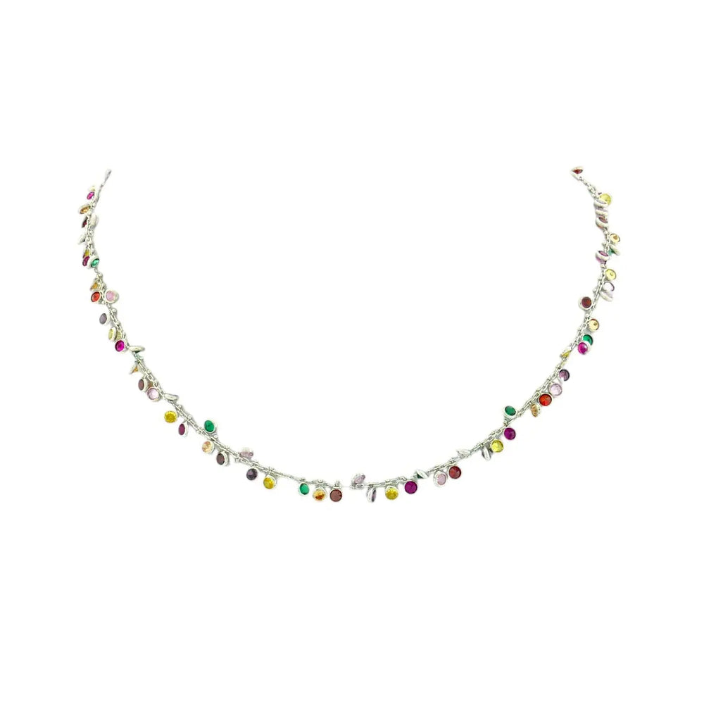 
                      
                        Zilveren Cocktail collier met multicolor zirkonia stenen  Victoria Valenza
                      
                    