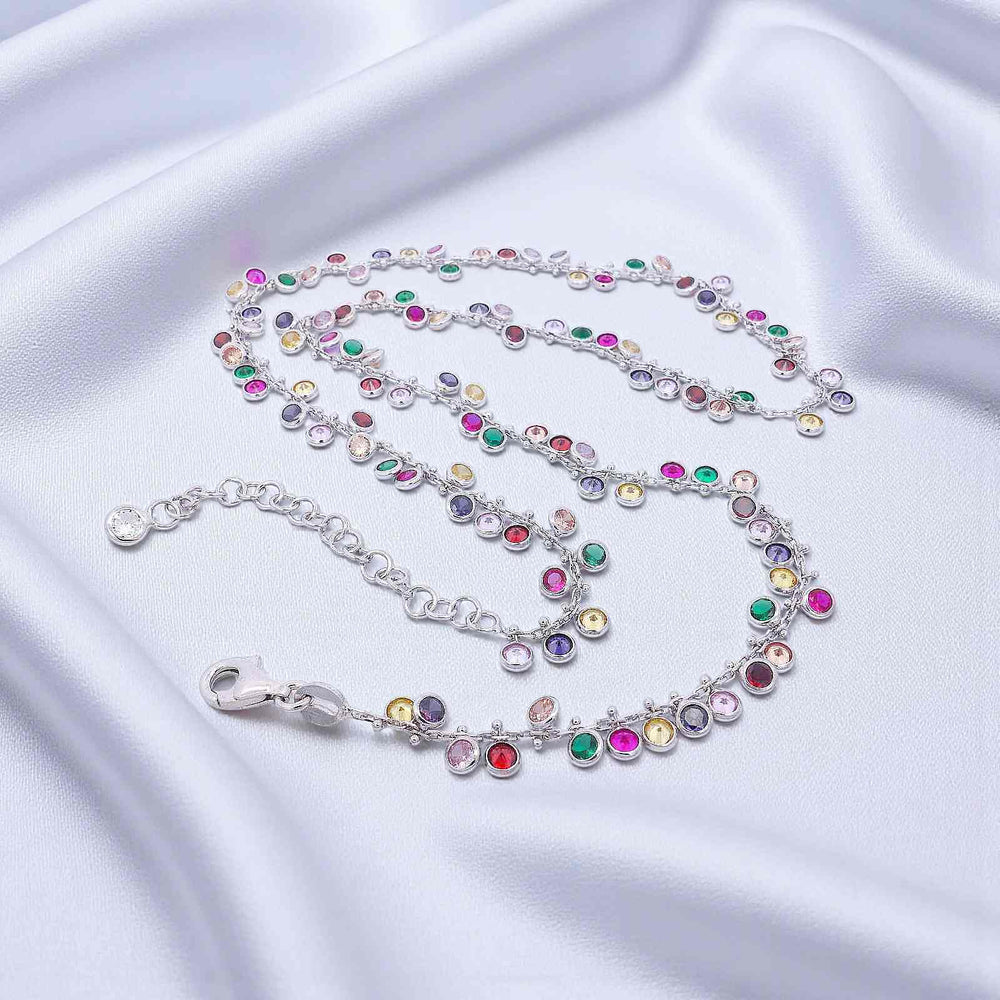 
                      
                        Zilveren Cocktail collier met multicolor zirkonia stenen  Victoria Valenza
                      
                    