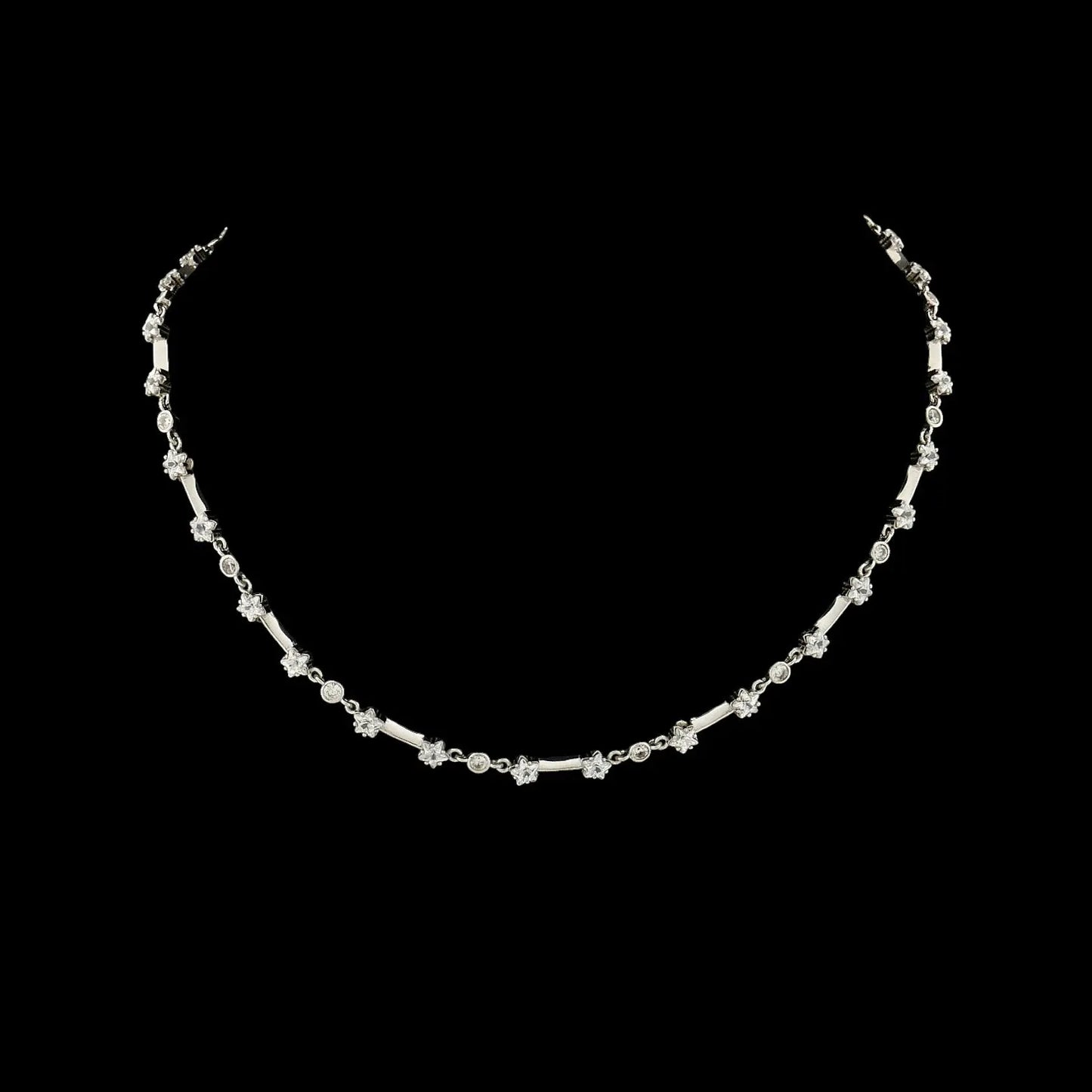 Zilveren Ster collier met zirkonia stenen  Victoria Valenza