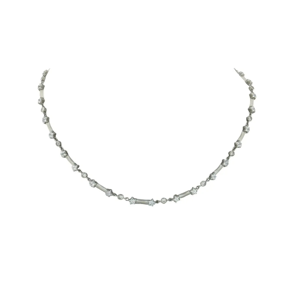 
                      
                        Zilveren Ster collier met zirkonia stenen  Victoria Valenza
                      
                    