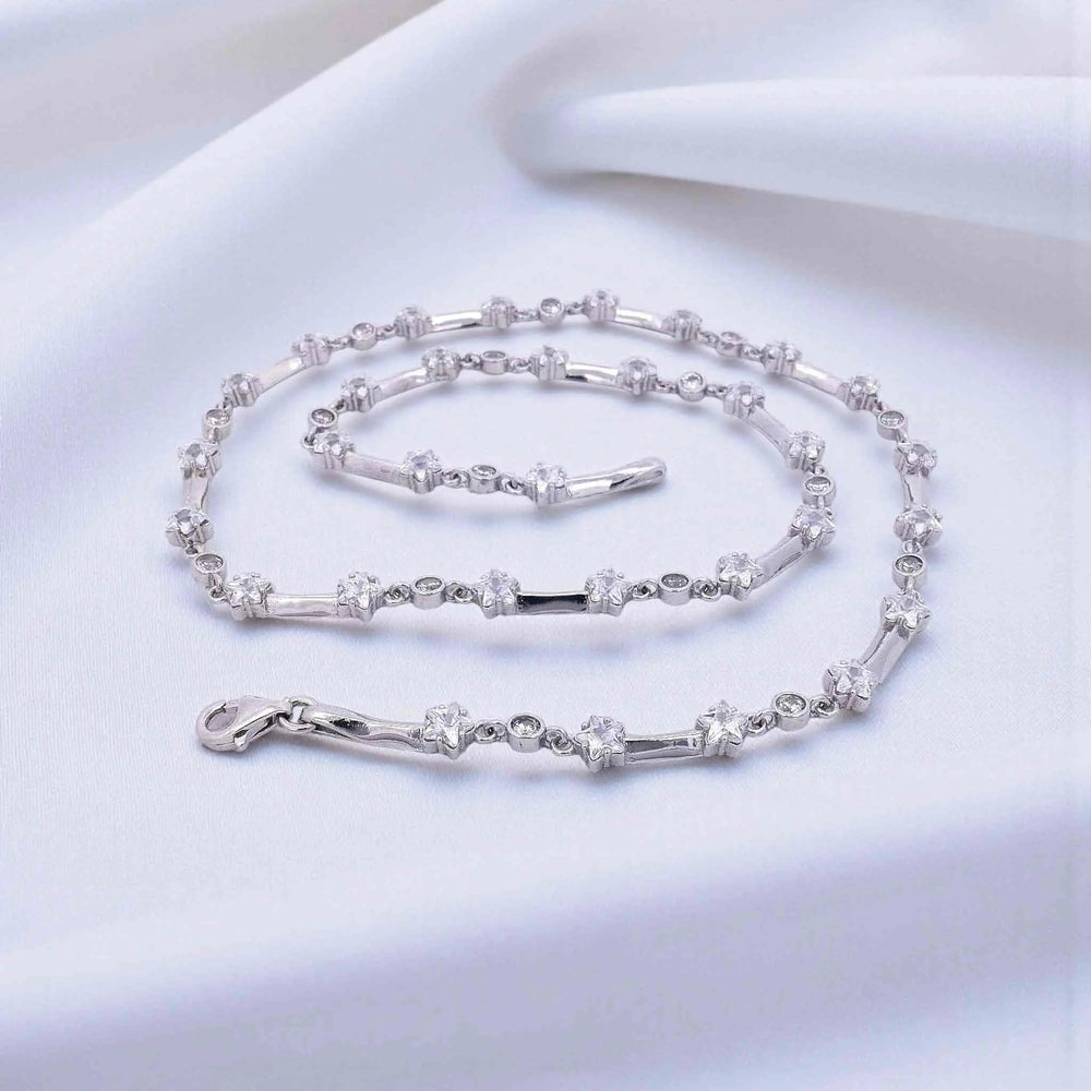 
                      
                        Zilveren Ster collier met zirkonia stenen  Victoria Valenza
                      
                    